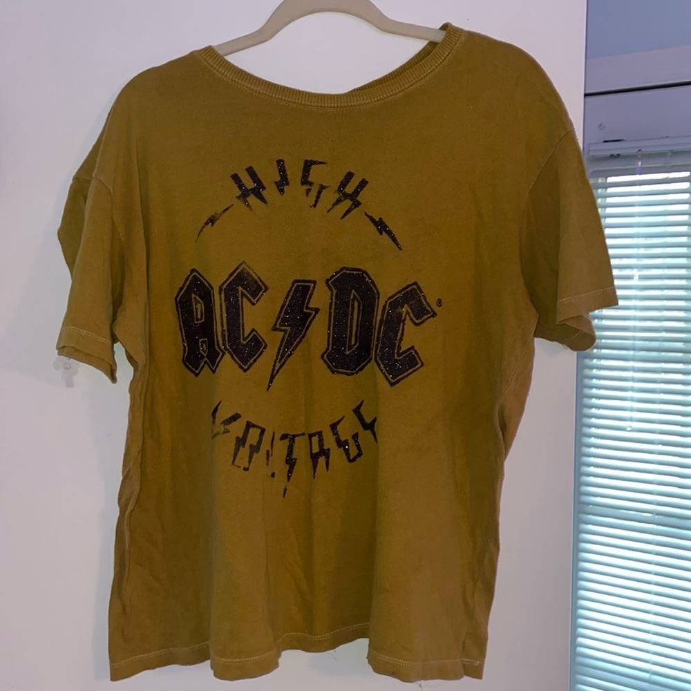 Yellow Oversized AC/DC Shirt